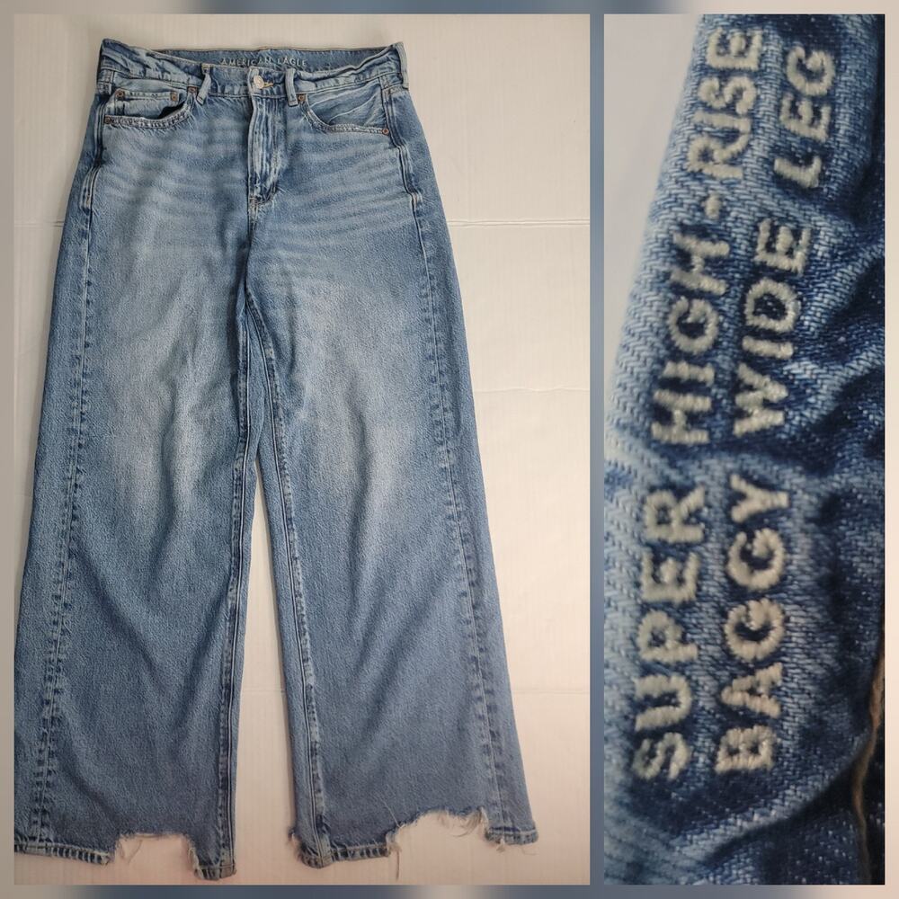 American Eagle Outfitters Blue Wide Leg Jeans